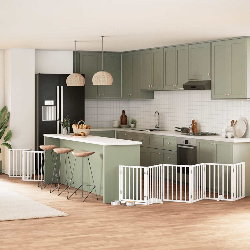 Koiraportti Kokoontaittuva 6 Paneelia Valk. 480 Cm Poppelipuu