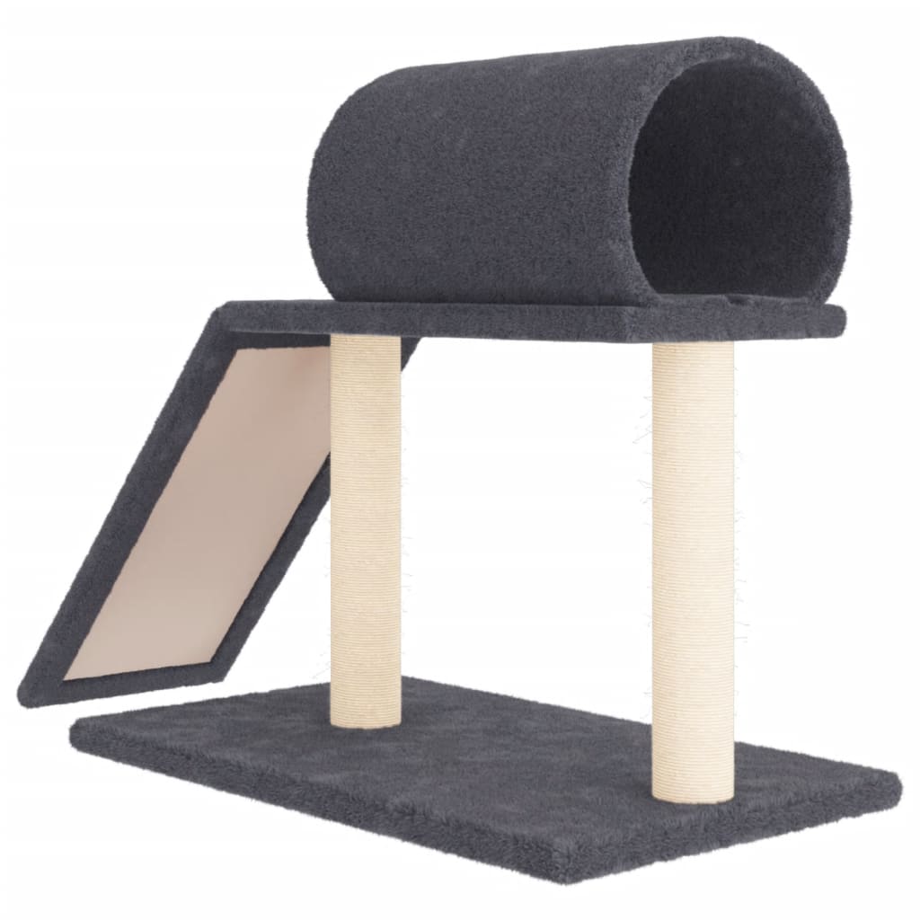 Kissan Raapimispylväs Tunnelilla Ja Tikkailla T.harmaa 55,5 Cm