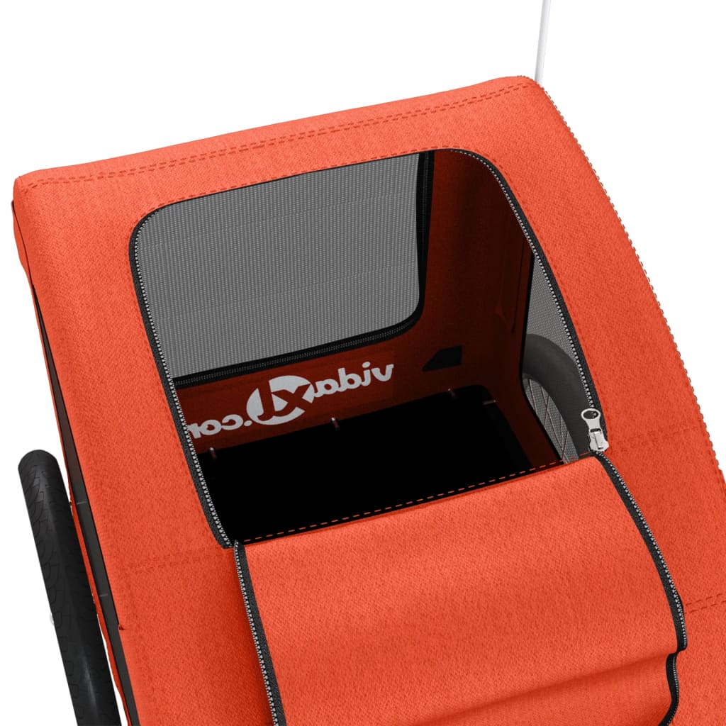 Lemmikinkuljetuskärry Pyörään Oranssi Kangas Ja Rauta