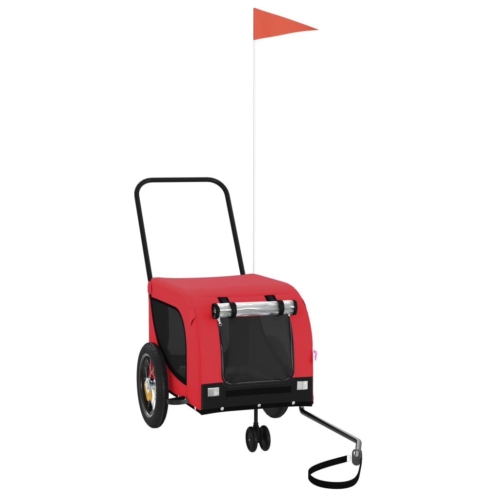 Lemmikinkuljetuskärry Polkupyörään Pun./Musta Kangas Ja Rauta