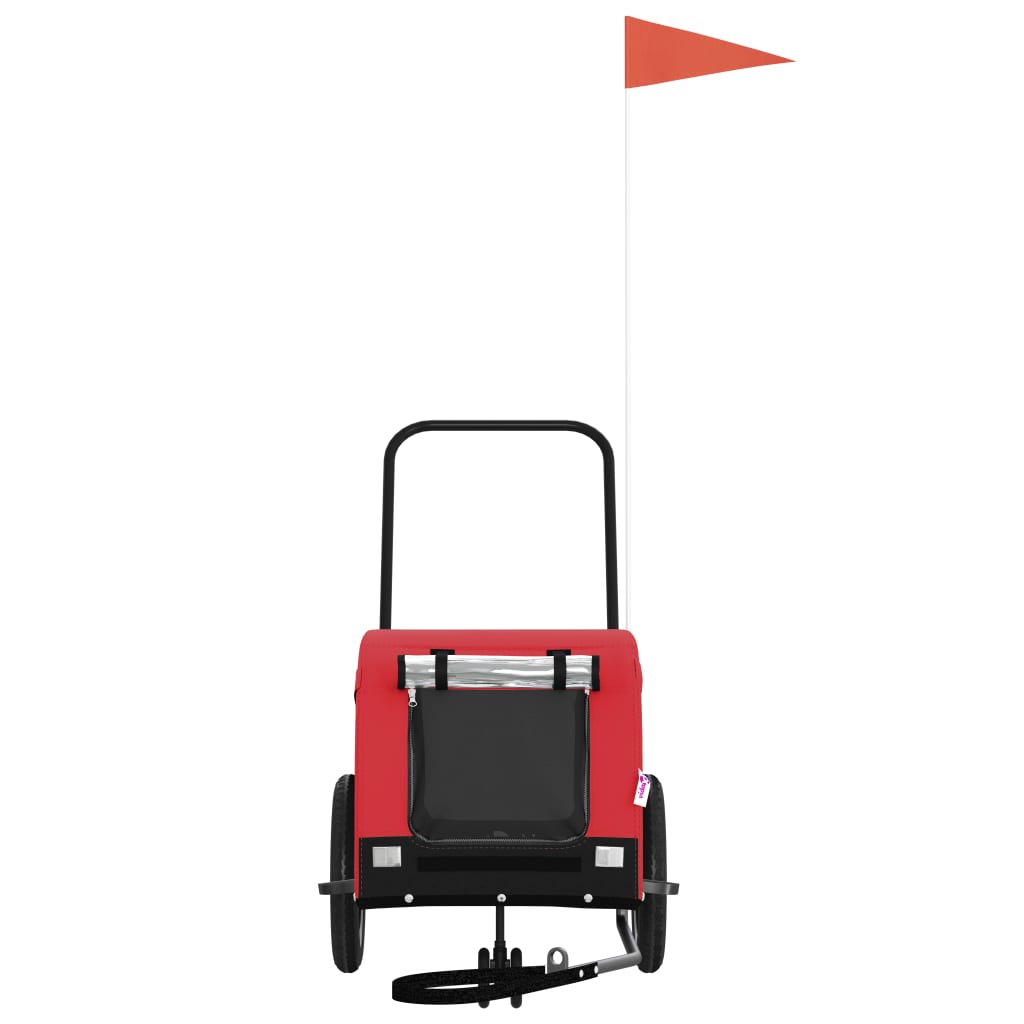 Lemmikinkuljetuskärry Polkupyörään Pun./Musta Kangas Ja Rauta