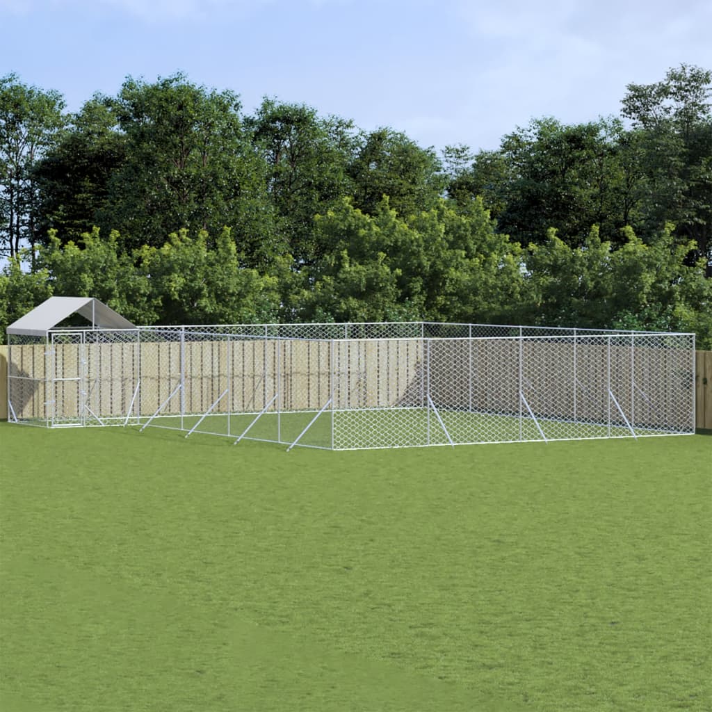 Koiran Ulkohäkki Katolla Hopea 10X8X2,5 M Galvanoitu Teräs