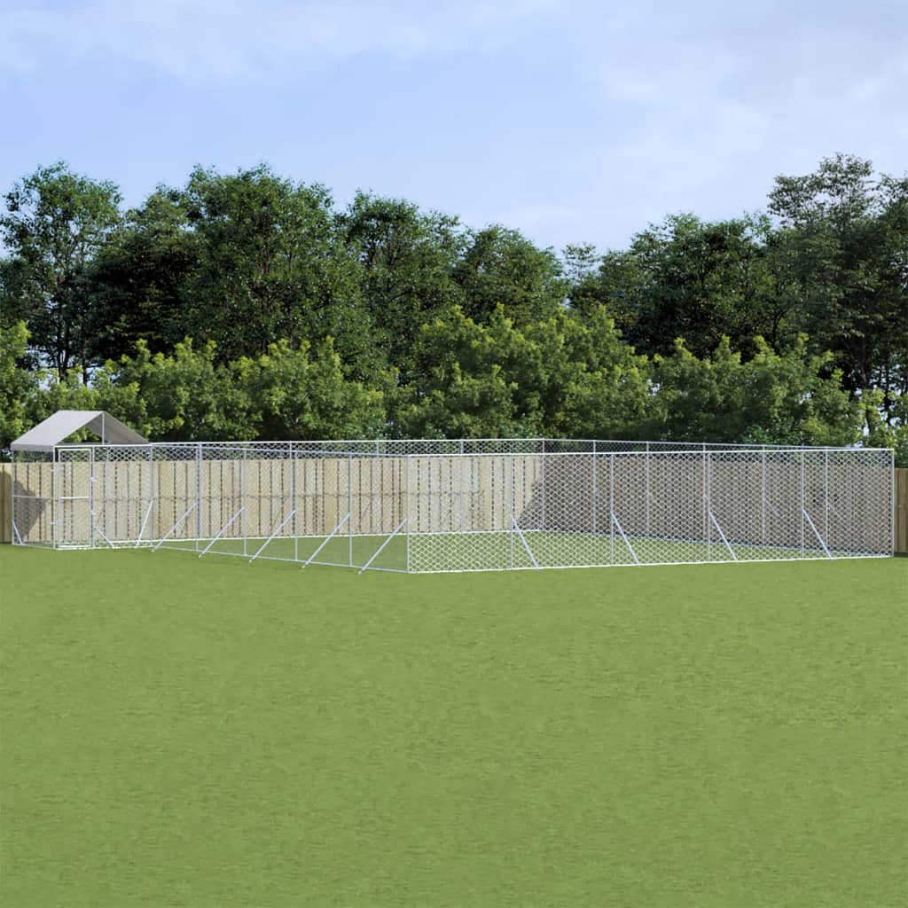 Koiran Ulkohäkki Katolla Hopea 10X8X2,5 M Galvanoitu Teräs
