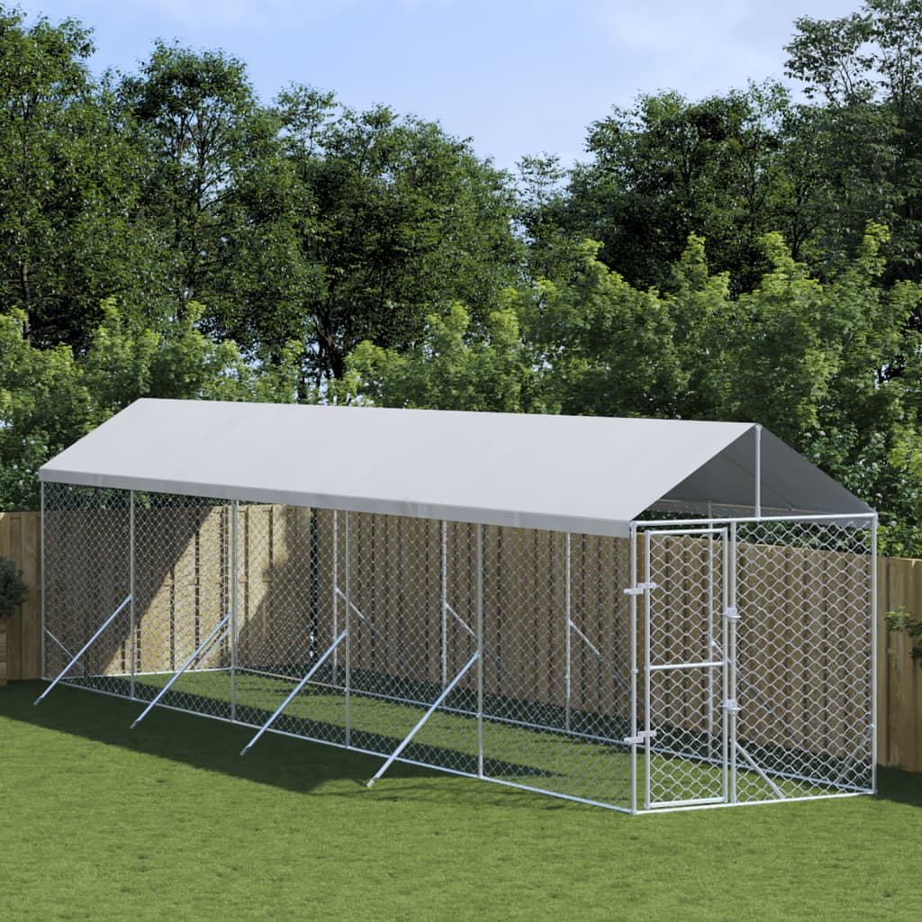 Koiran Ulkohäkki Katolla Hopea 2X10X2,5 M Galvanoitu Teräs
