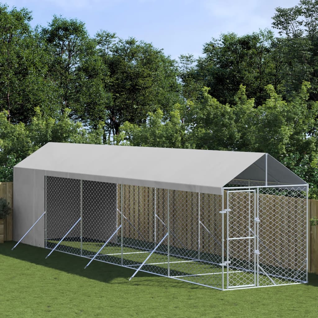 Koiran Ulkohäkki Katolla Hopea 2X10X2,5 M Galvanoitu Teräs