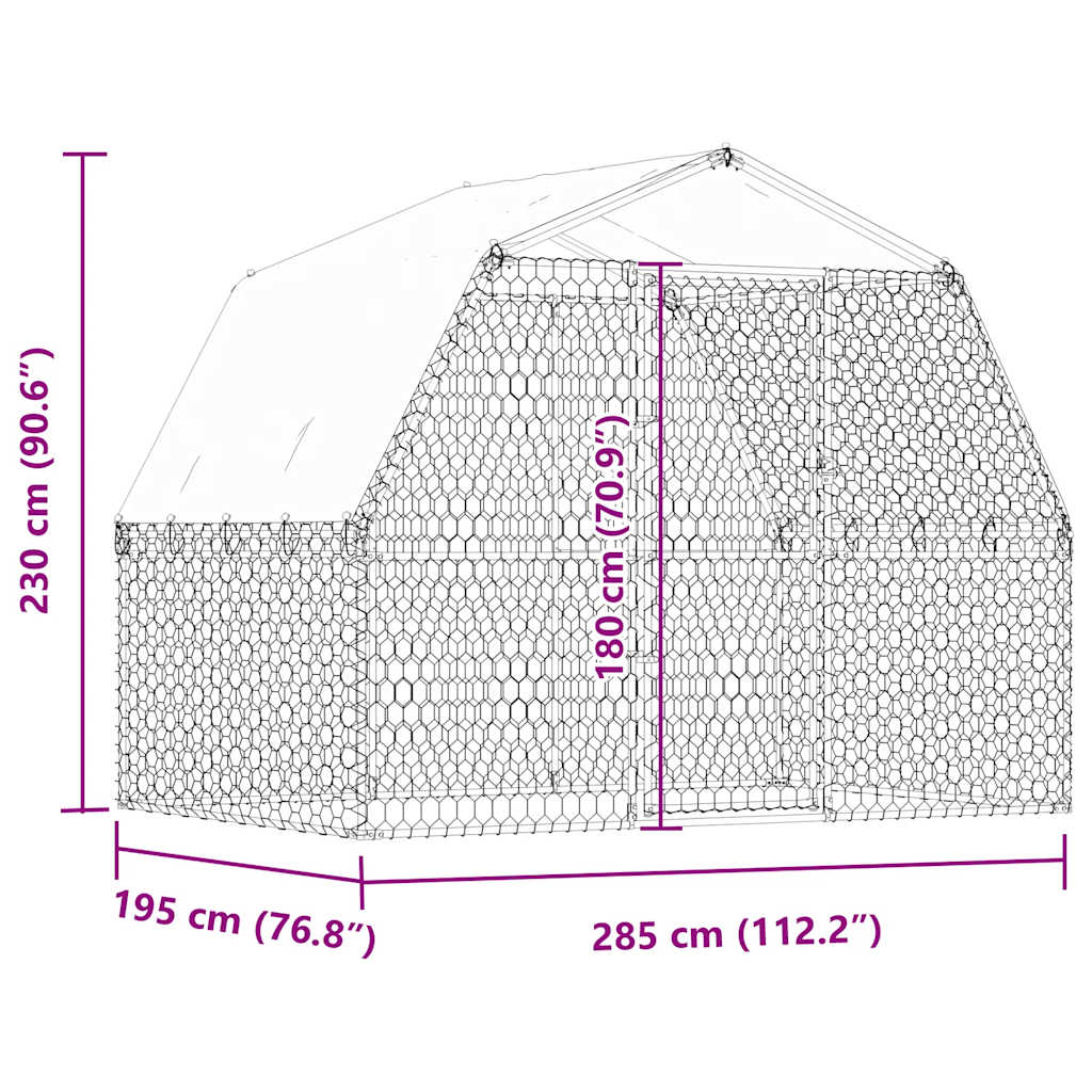 Koiranhäkki Katolla Ja Ovella Hopea Galvanoitu Teräs