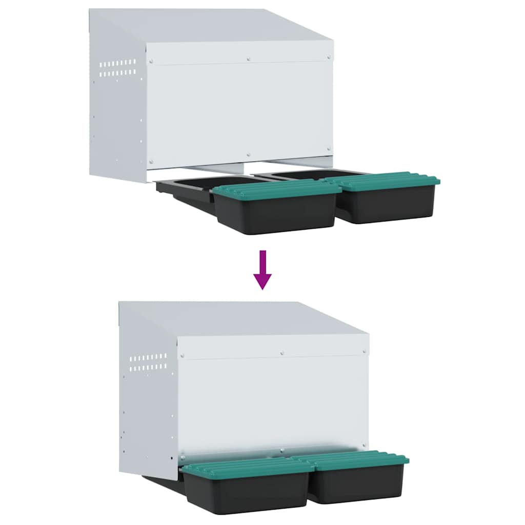 Kananpesälaatikko 2 Lokeroa Seinäkiinnitys Sinkitty Teräs