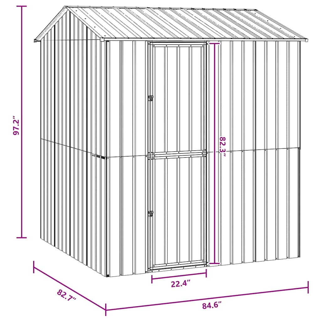 Lintuhäkki Antrasiitti 215 X 210 X 247 Cm Galvanoitu Teräs