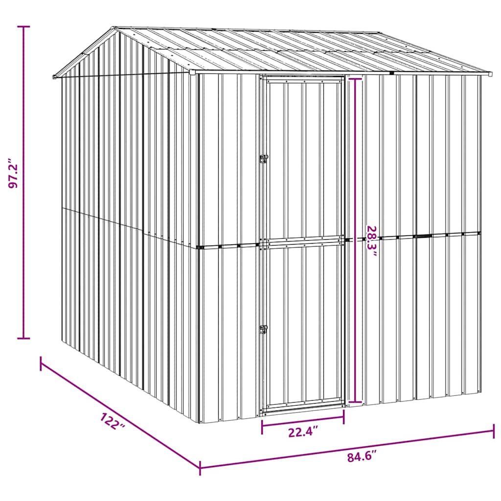Lintuhäkki Antrasiitti 215 X 310 X 247 Cm Galvanoitu Teräs