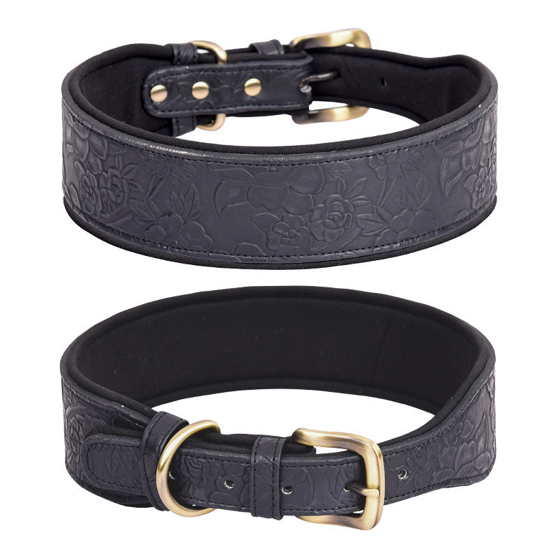 Präglat läderhalsband för husdjur