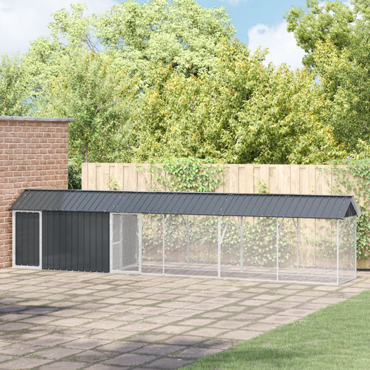 Lintuhäkki Laajennuksella Anthracite 112X640X141 Cm Teräs