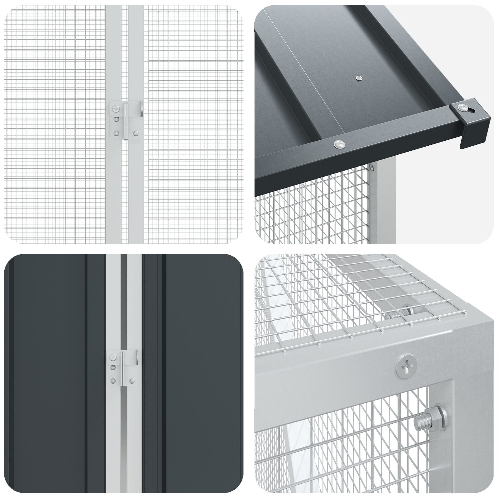Lintuhäkkisarja Lisäyksellä Antrasiitti 112X817X141 Cm Teräs