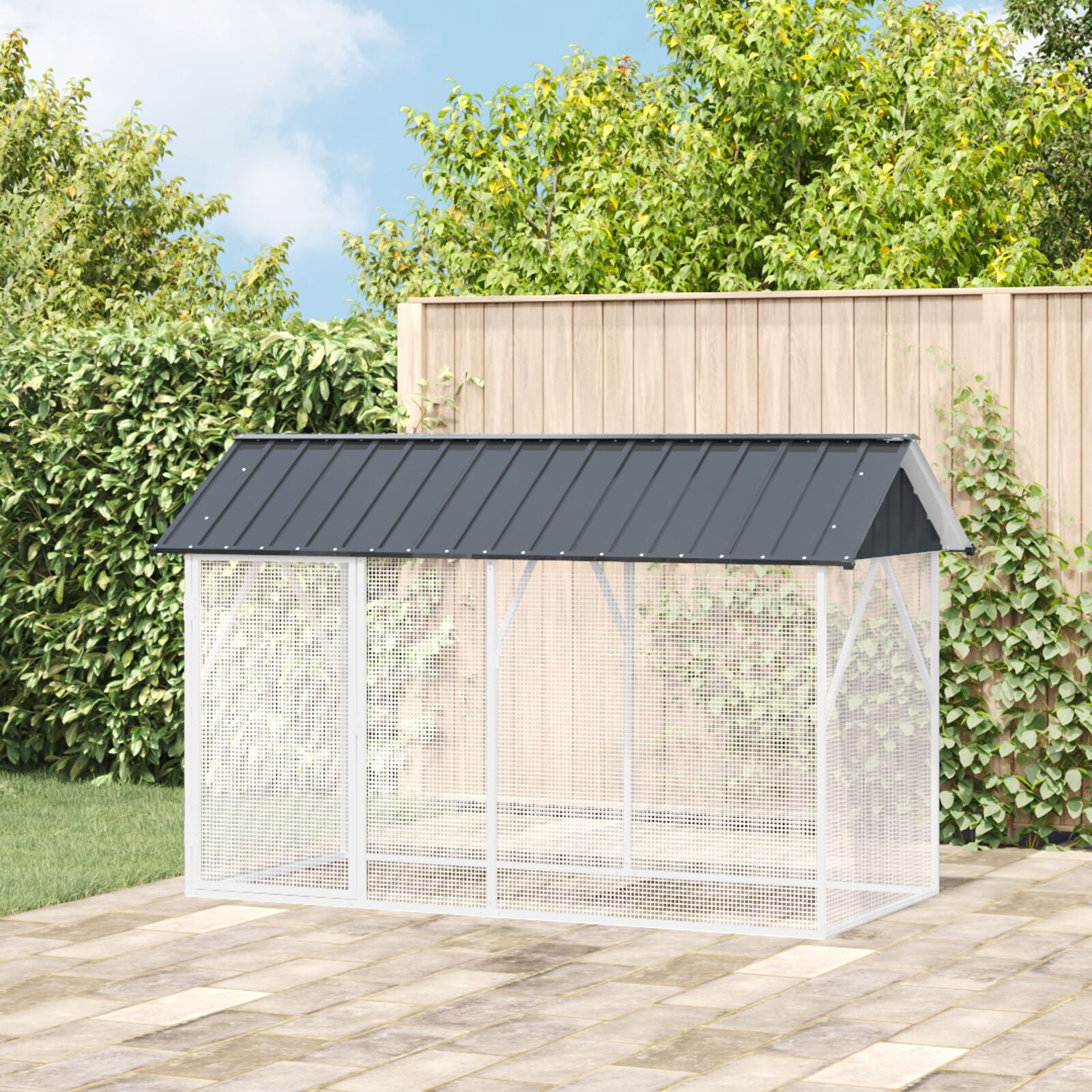 Lintuhäkki Antrasiitti 112X227X141 Cm Teräs