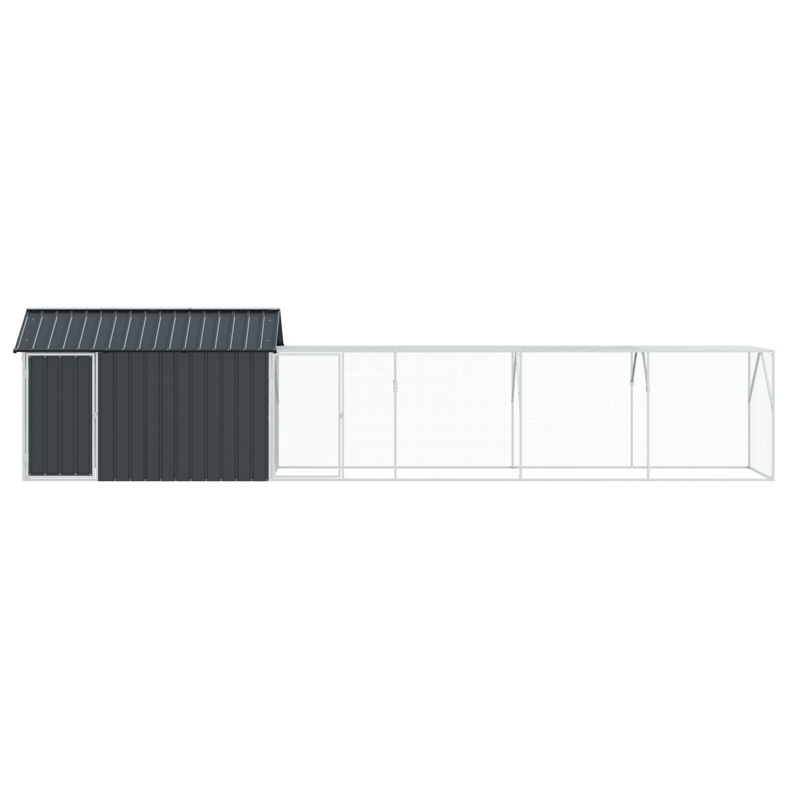 Lintuhäkillä Laajennus Harmaa 112X619X141 Cm Teräs