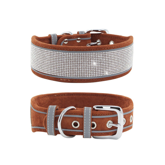 Suede Reflective Dog Collar