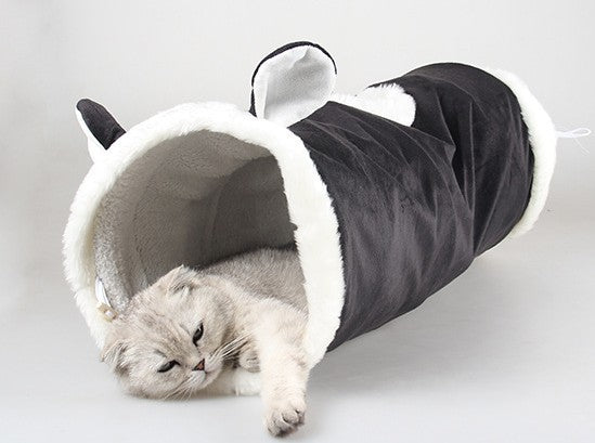 Tecknad djurringning papper katt t-shirt katttunnel