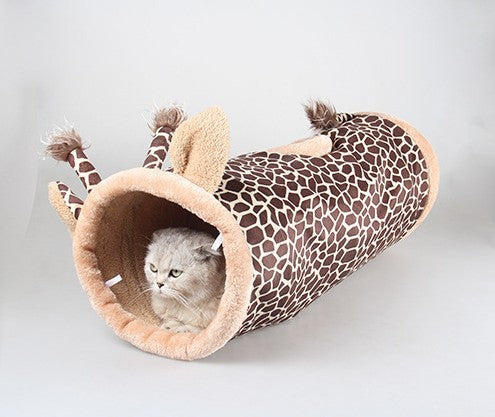 Tecknad djurringning papper katt t-shirt katttunnel