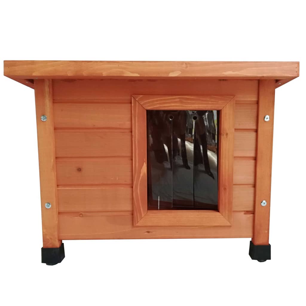 @Pet Kissatalo Ulkotiloihin Xl 68,5X54X51,5 Cm Puu Ja Valkoinen
