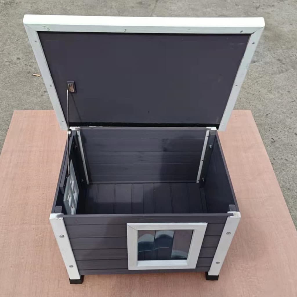 @Pet Kissatalo Ulkotiloihin Xl 68,5X54X51,5 Cm Puu Ja Valkoinen