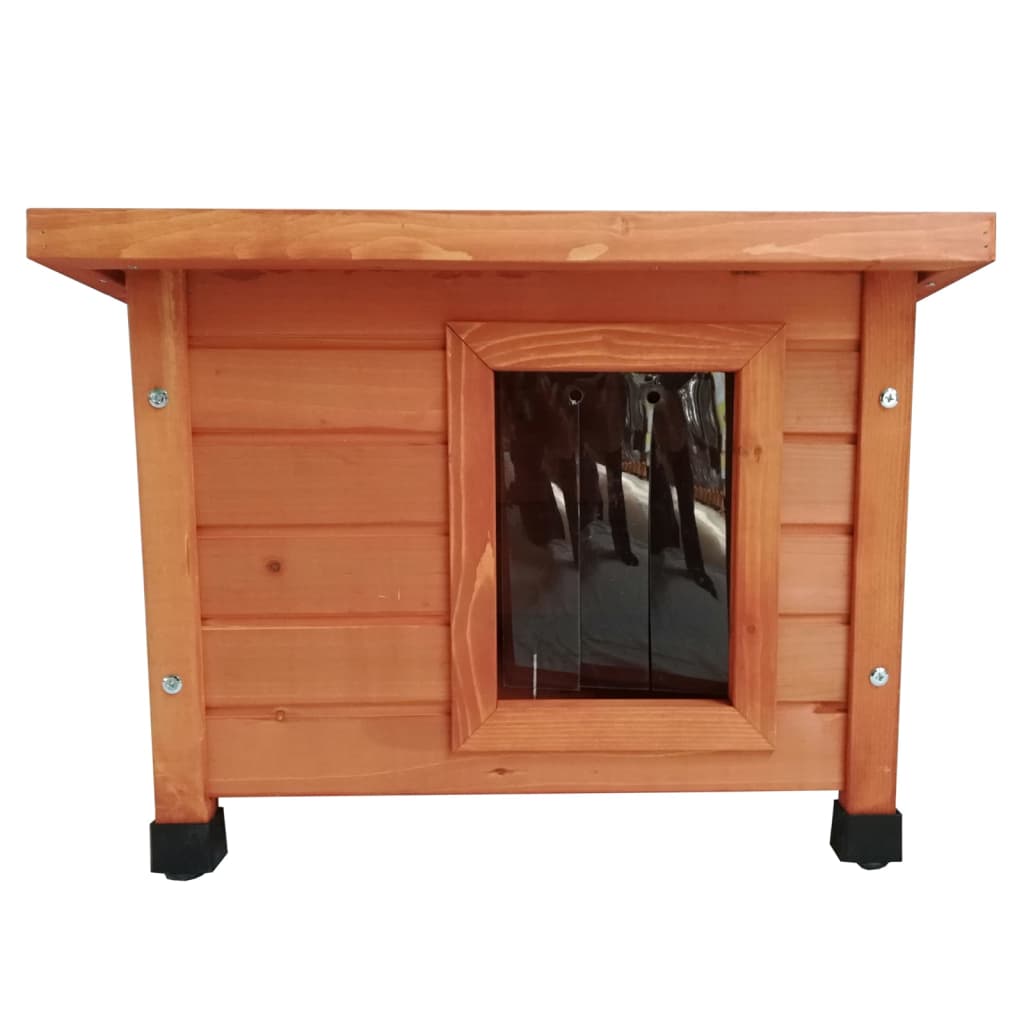 @Pet Kissatalo Ulkotiloihin Xl 68,5X54X51,5 Cm Puu Ja Valkoinen