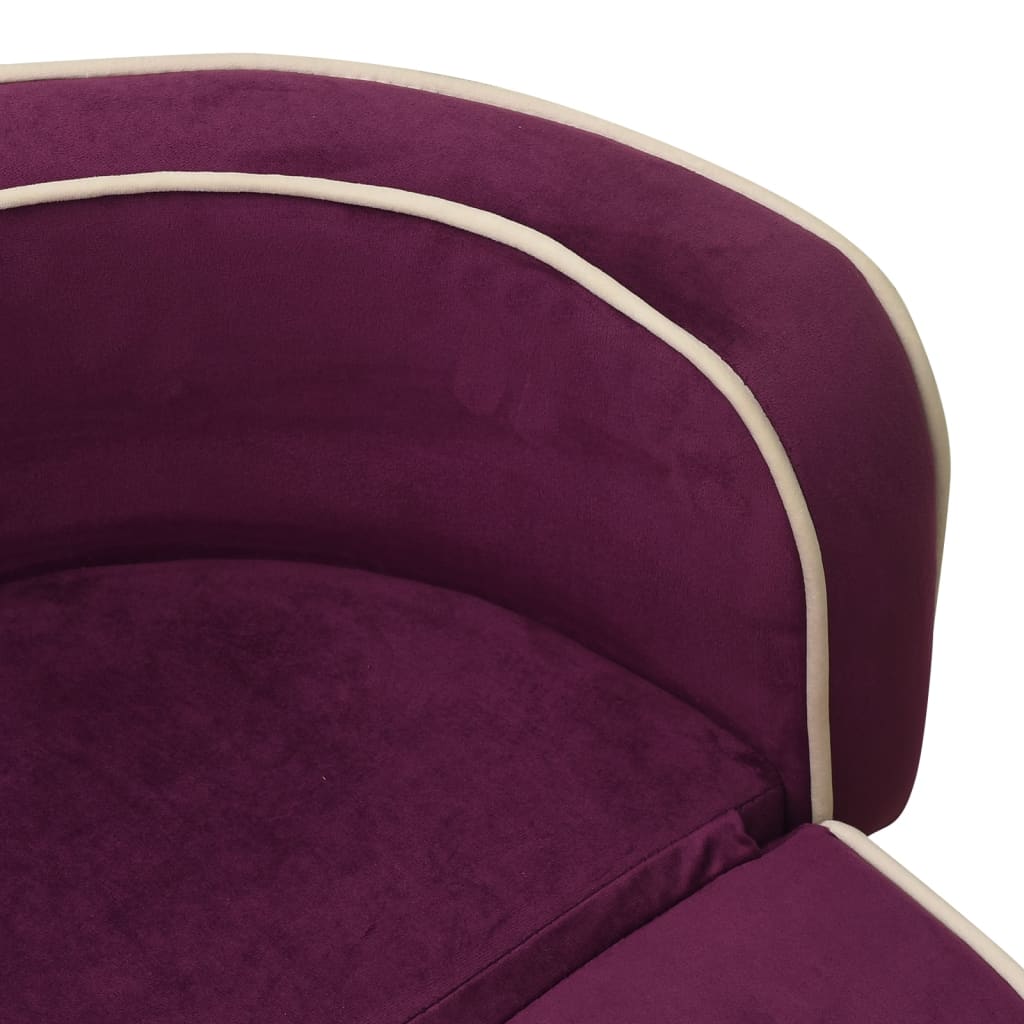 Taitettava Koiran Sohva Viininp. 73X67X26 Cm Plyysi Pestävä