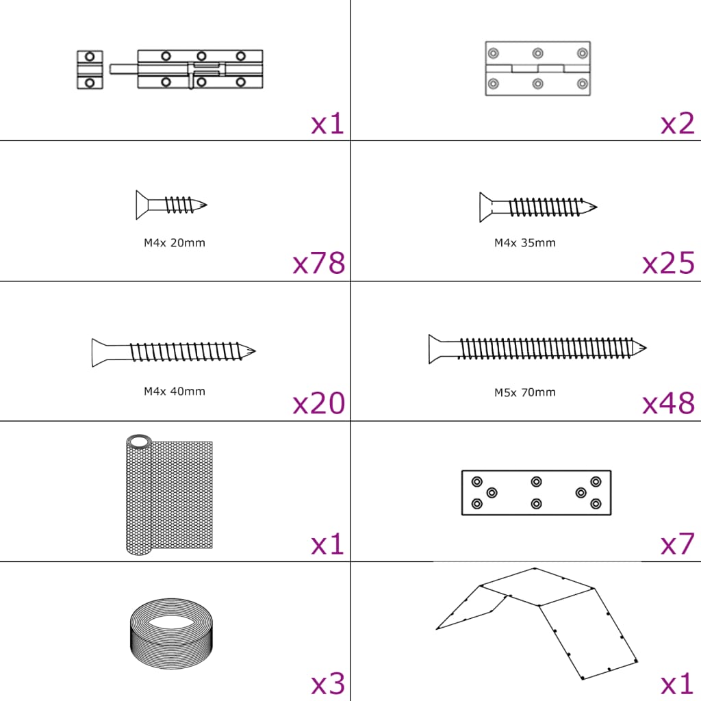 Kanahäkki 268X100X190 Cm Metalli