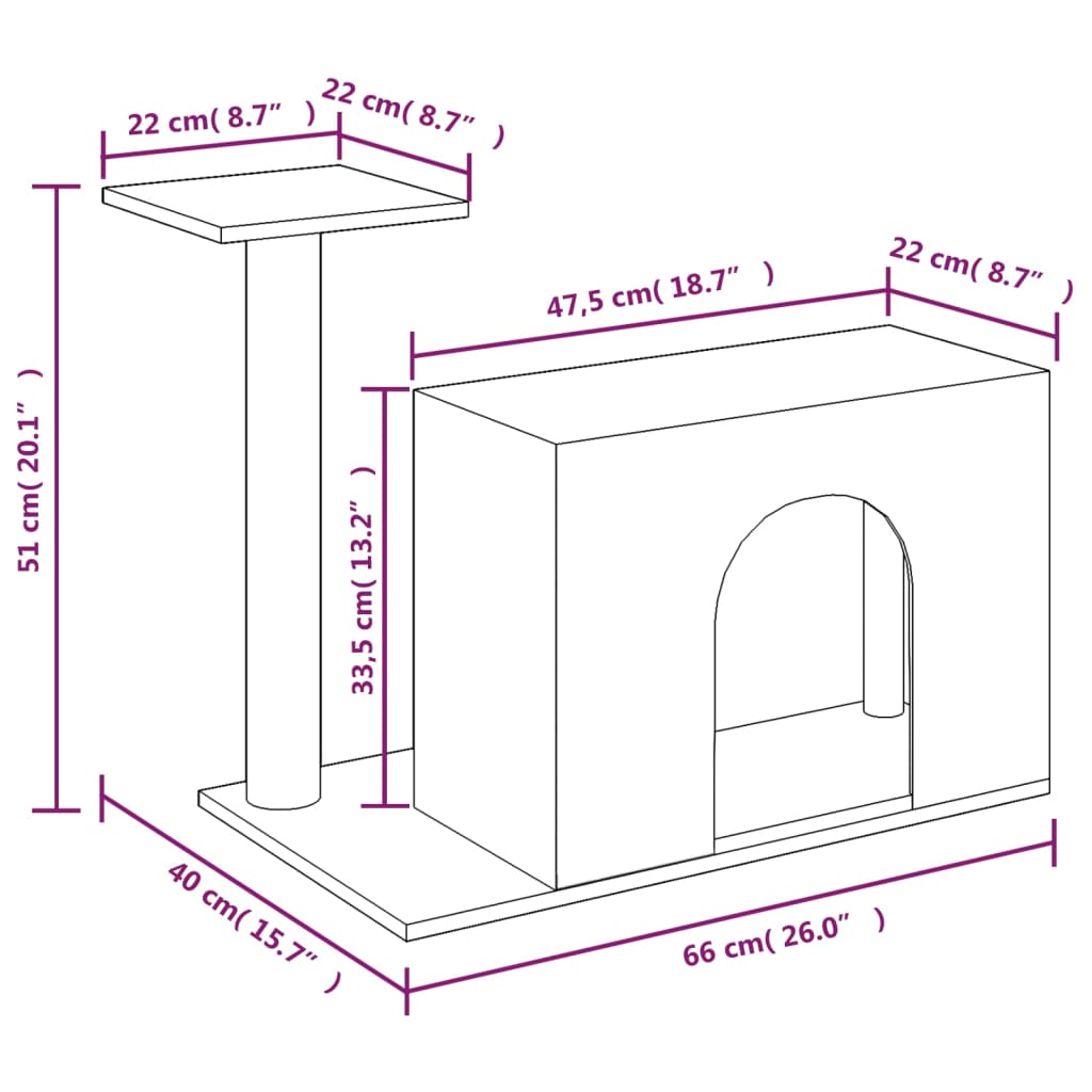 Kissan Kiipeilypuu Sisal- Raapimispylväällä 51 Cm