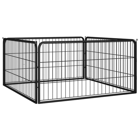 Koiranhäkki 4 Paneelia Musta 100X50 Cm Jauhemaalattu Teräs