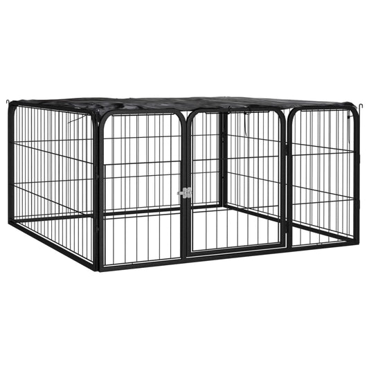 Koiranhäkki 4 Paneelia Musta 100X50 Cm Jauhemaalattu Teräs