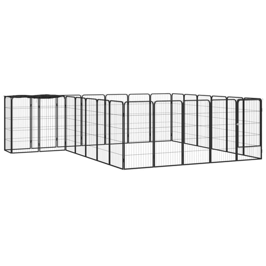 Koiranhäkki 26 Paneelia Musta 50X100 Cm Jauhemaalattu Teräs