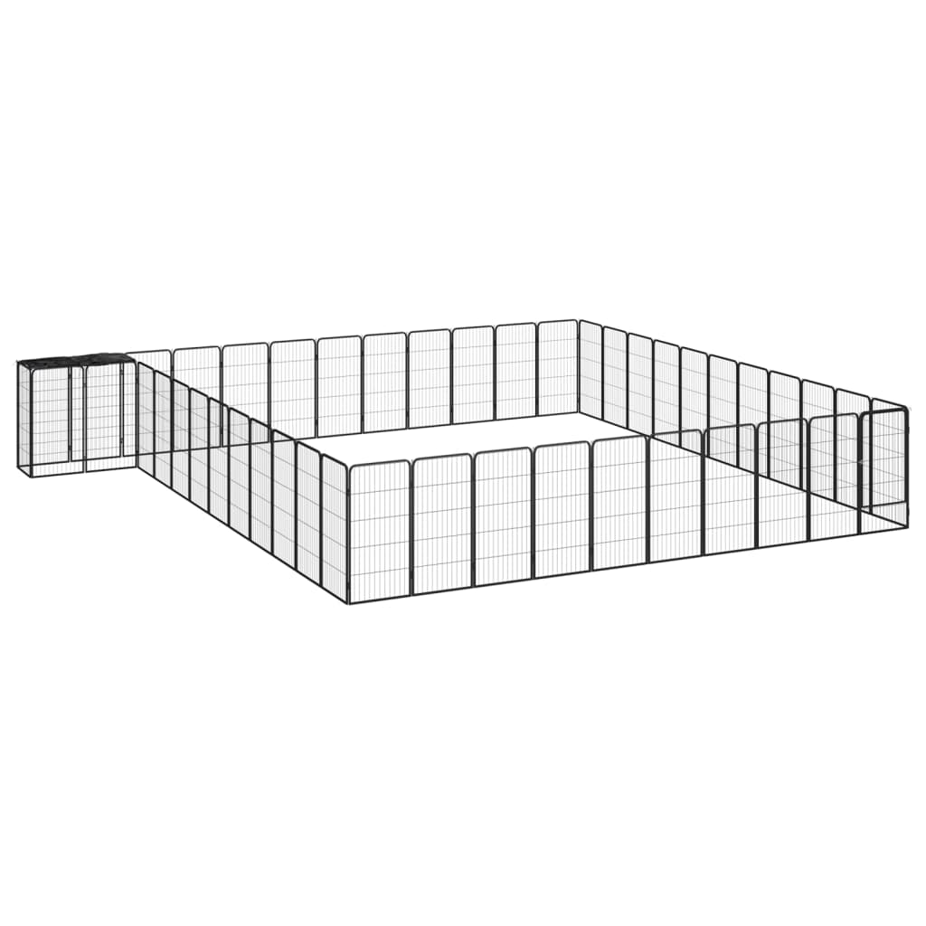 Koiranhäkki 26 Paneelia Musta 50X100 Cm Jauhemaalattu Teräs