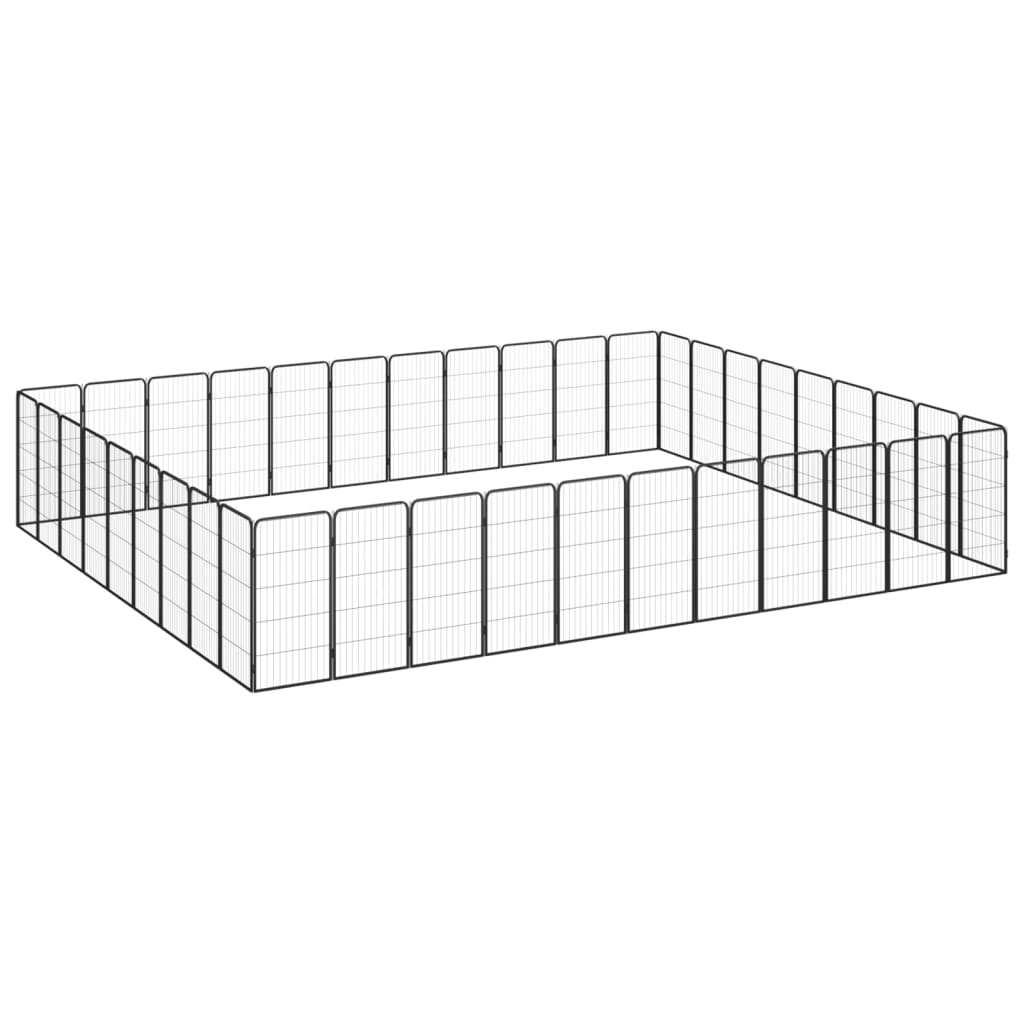 Koiranhäkki 8 Paneelia Musta 50X100 Cm Jauhemaalattu Teräs