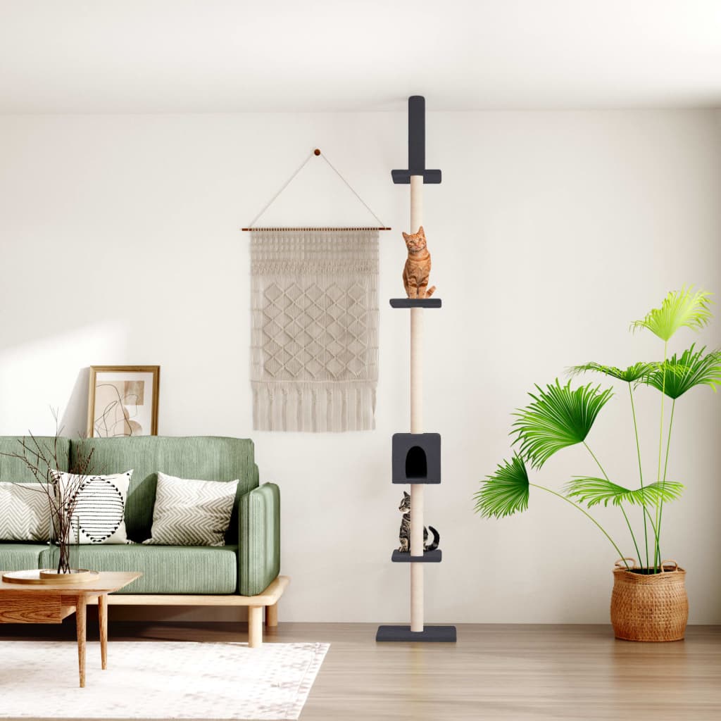 Kattoon Asti Yltävä Kissan Kiipeilypuu T.harmaa 250,5-276,5 Cm