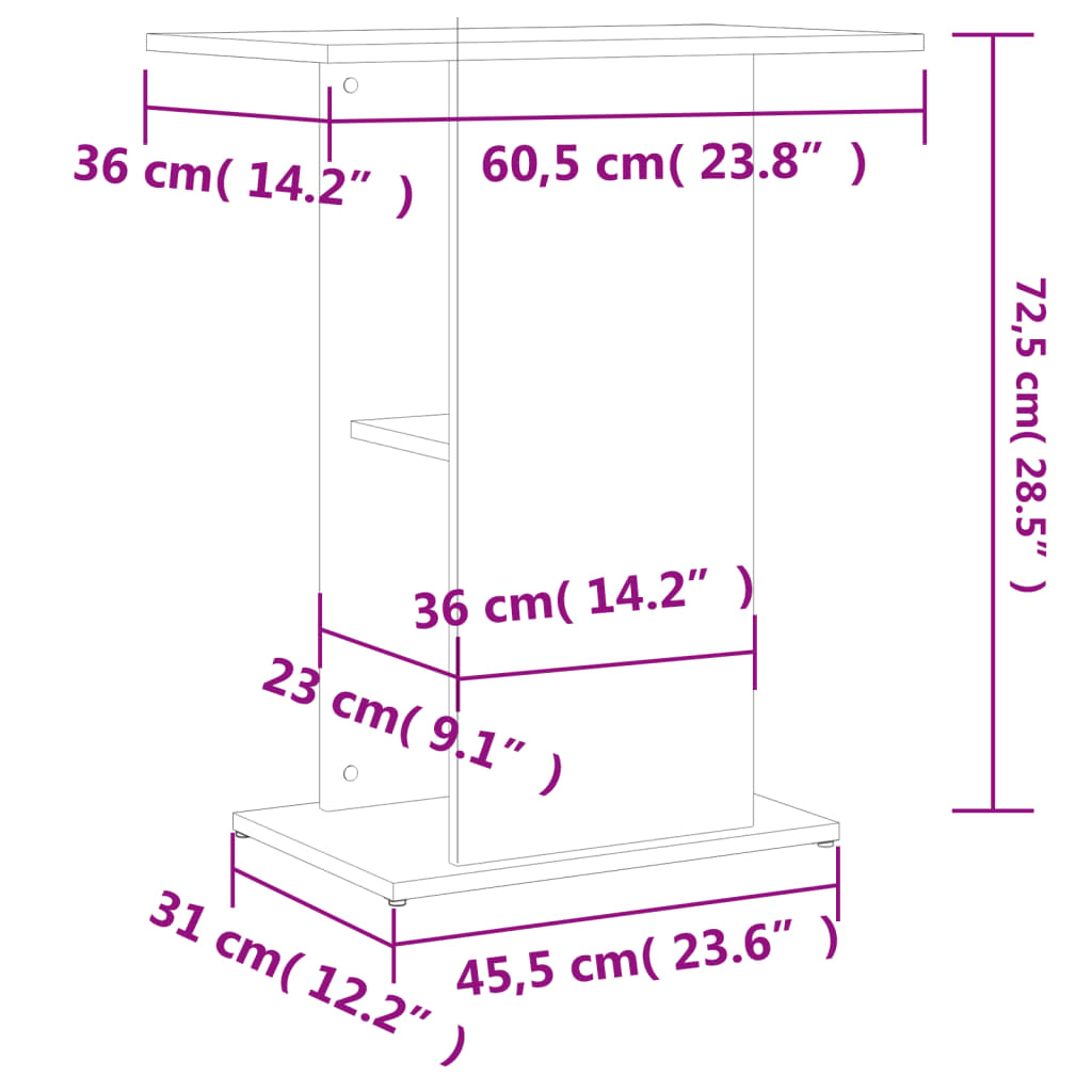 Akvaarioteline 60,5X36X72,5 Cm Tekninen Puu