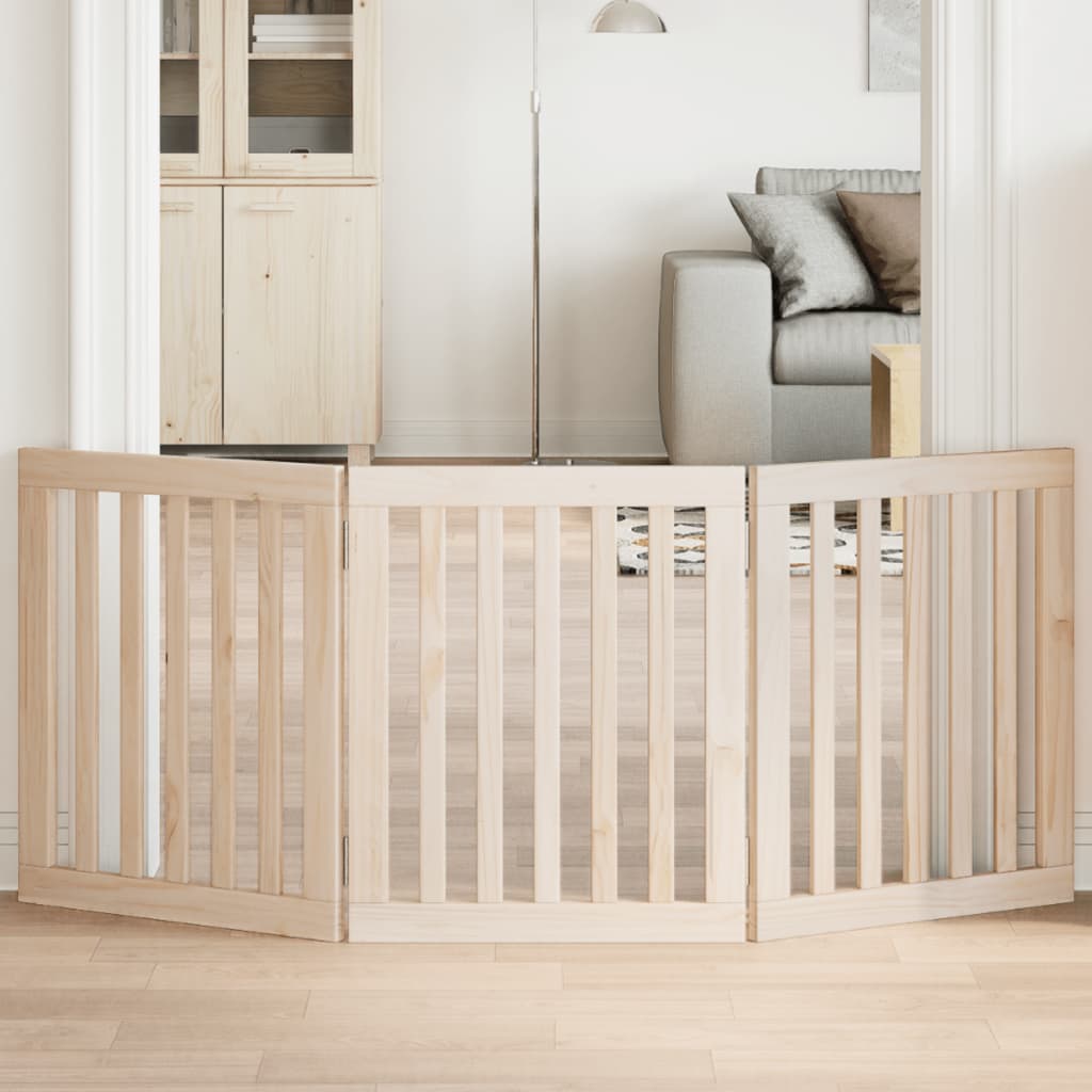 Koiraportti Kokoontaittuva 6 Paneelia Valk. 300 Cm Poppelipuu