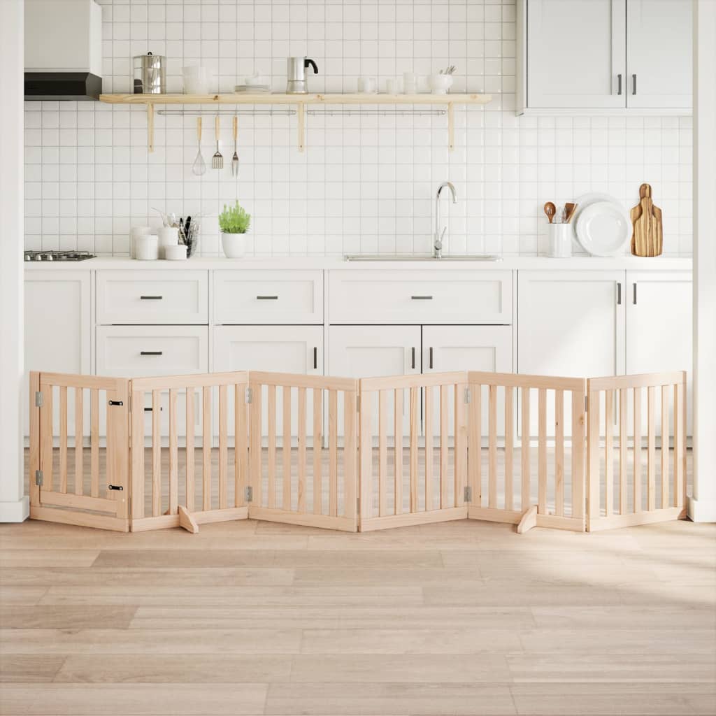 Koiraportti Kokoontaittuva 6 Paneelia Valk. 300 Cm Poppelipuu