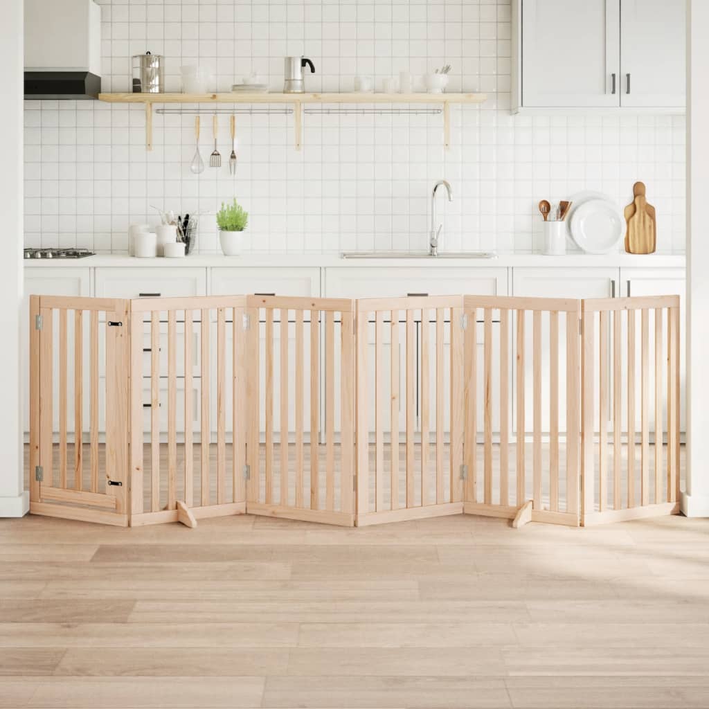 Koiraportti Kokoontaittuva 6 Paneelia Valk. 300 Cm Poppelipuu