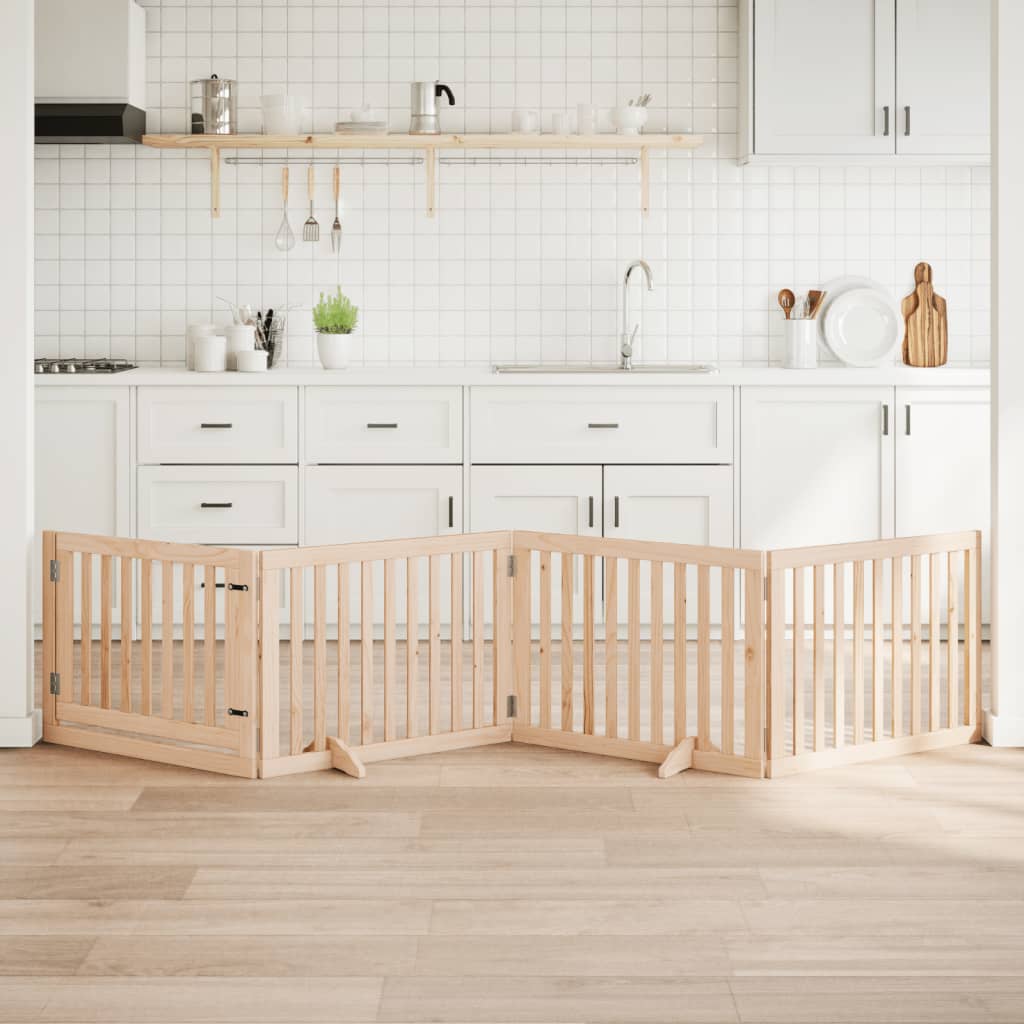 Koiraportti Kokoontaittuva 6 Paneelia Valk. 300 Cm Poppelipuu