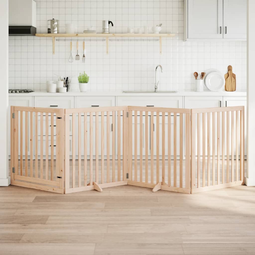 Koiraportti Kokoontaittuva 6 Paneelia Valk. 300 Cm Poppelipuu