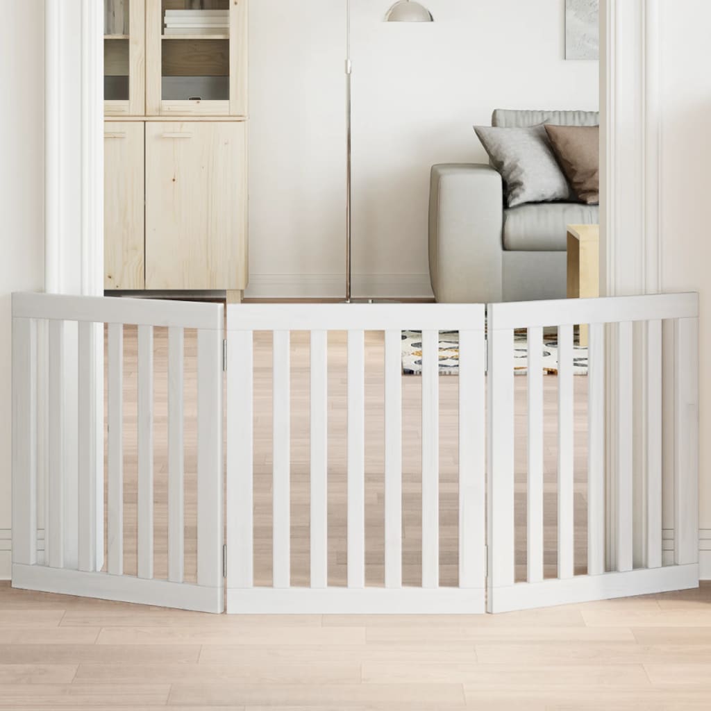 Koiraportti Kokoontaittuva 6 Paneelia Valk. 300 Cm Poppelipuu