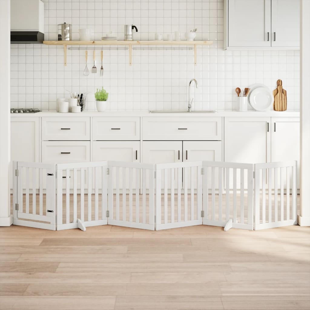 Koiraportti Kokoontaittuva 6 Paneelia Valk. 300 Cm Poppelipuu