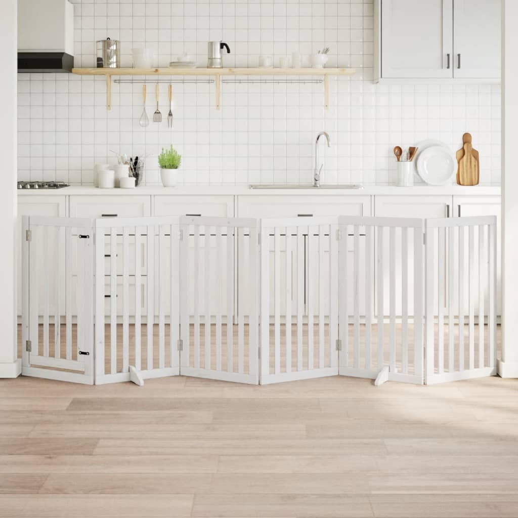 Koiraportti Kokoontaittuva 6 Paneelia Valk. 300 Cm Poppelipuu