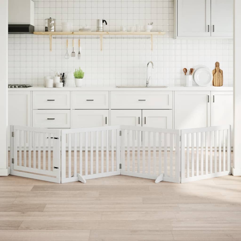 Koiraportti Kokoontaittuva 6 Paneelia Valk. 300 Cm Poppelipuu