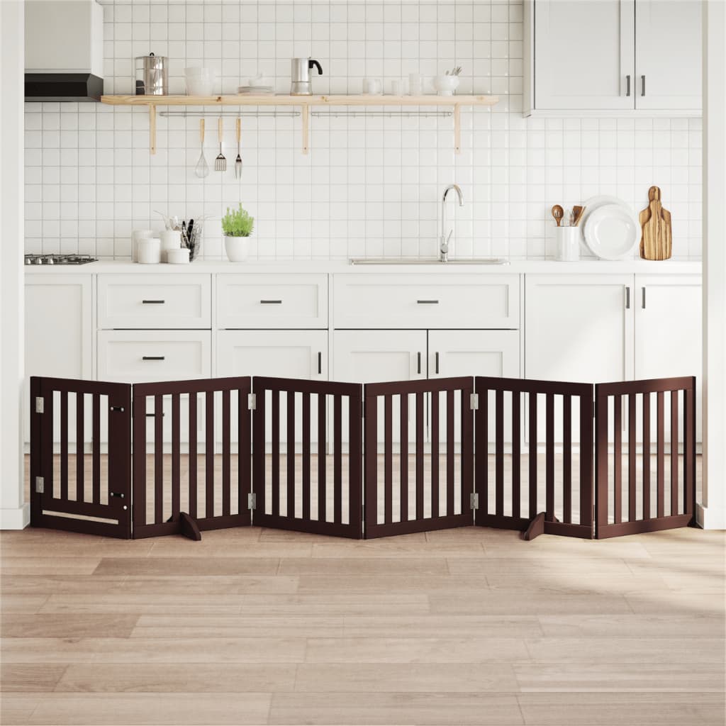 Koiraportti Kokoontaittuva 6 Paneelia Valk. 300 Cm Poppelipuu