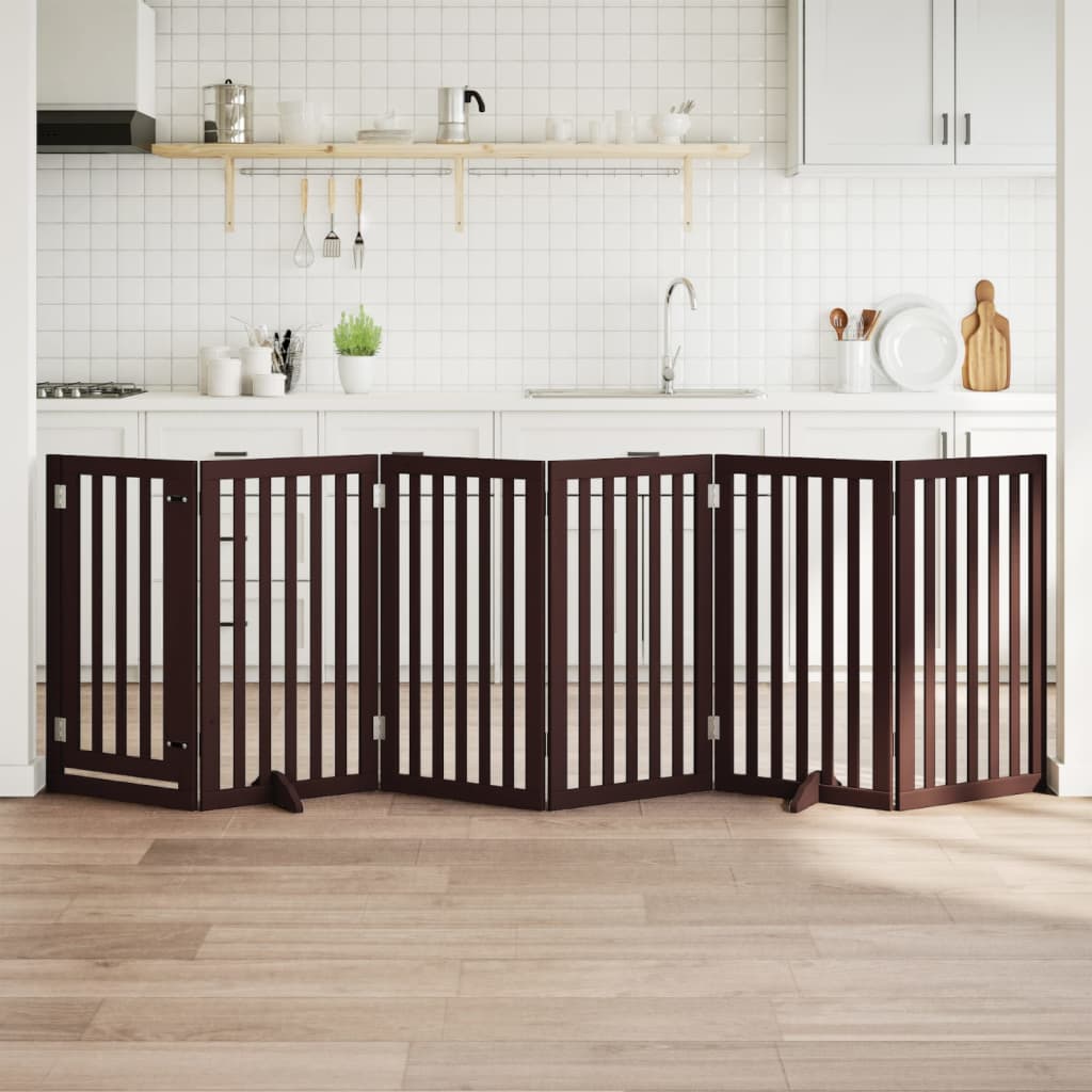 Koiraportti Kokoontaittuva 6 Paneelia Valk. 300 Cm Poppelipuu