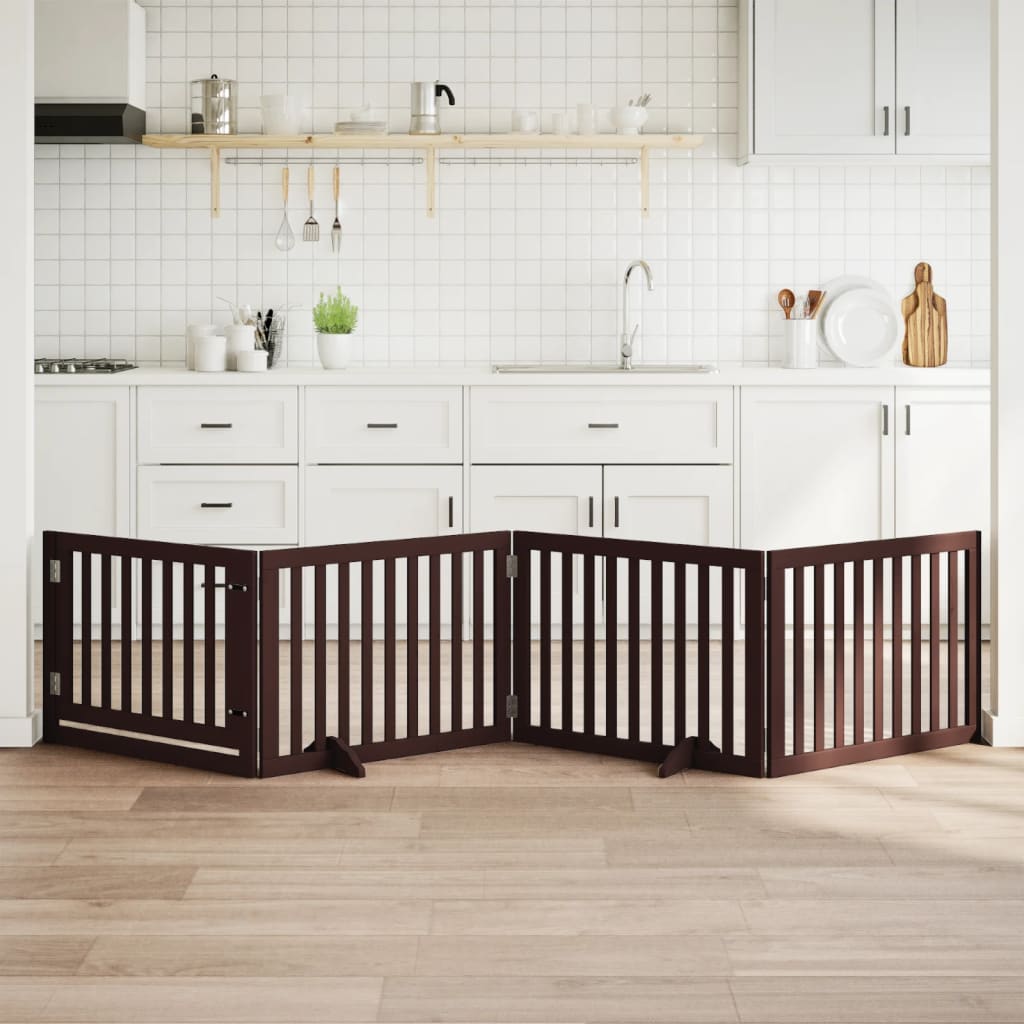 Koiraportti Kokoontaittuva 6 Paneelia Valk. 300 Cm Poppelipuu