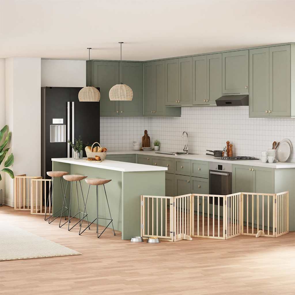 Koiraportti Kokoontaittuva 6 Paneelia Valk. 480 Cm Poppelipuu