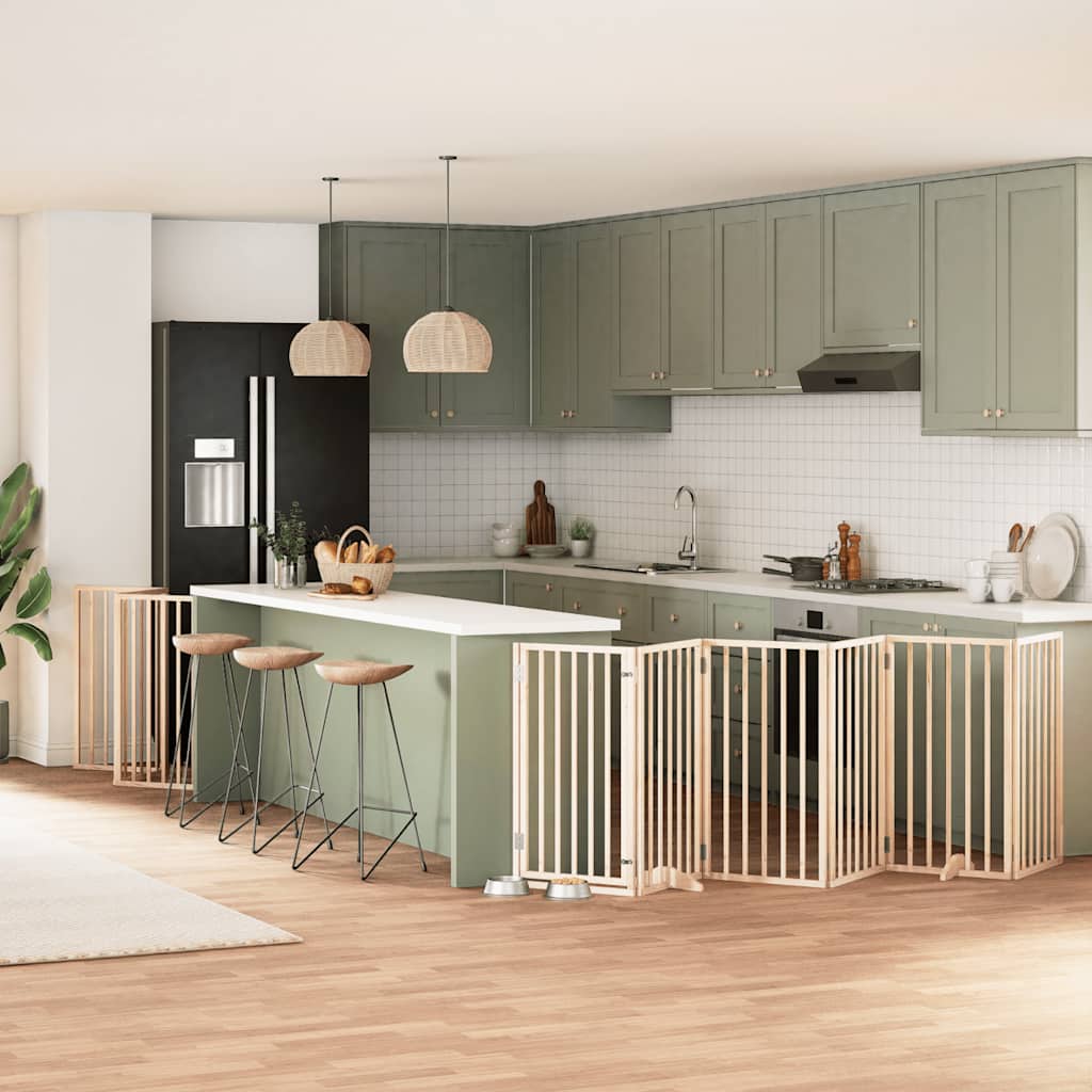 Koiraportti Kokoontaittuva 6 Paneelia Valk. 480 Cm Poppelipuu