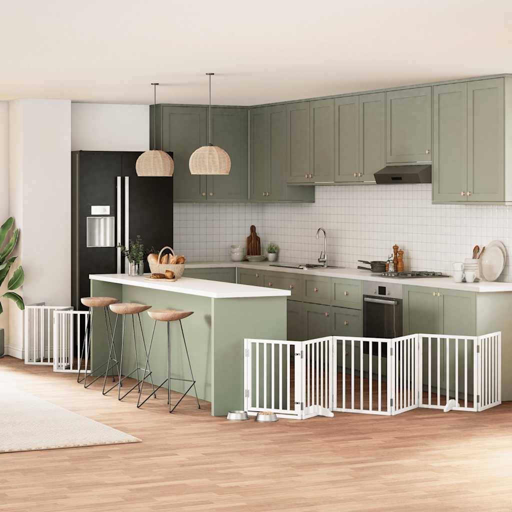 Koiraportti Kokoontaittuva 6 Paneelia Valk. 480 Cm Poppelipuu