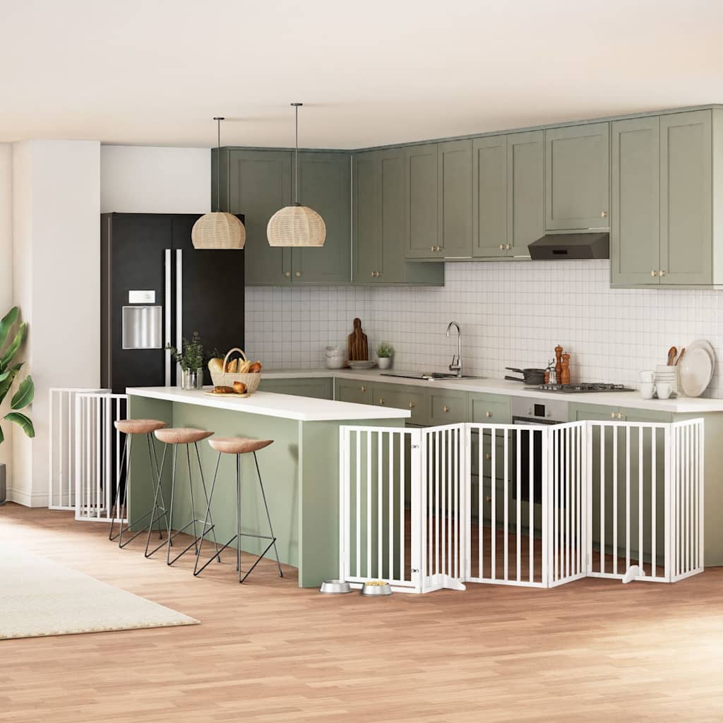 Koiraportti Kokoontaittuva 6 Paneelia Valk. 480 Cm Poppelipuu